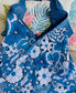 the cobalt blue leather hobo bag reversed to show the vintage silky fabric lining.