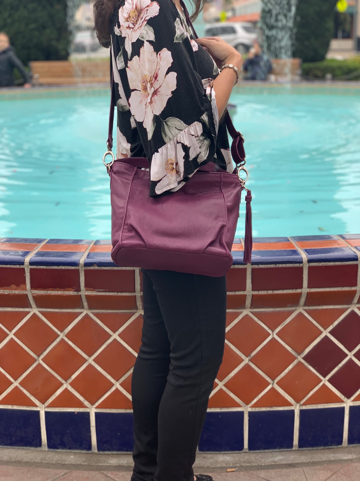 Petite Harlow Purple Leather Bag — Made in Los Angeles | Shoulder & Crossbody