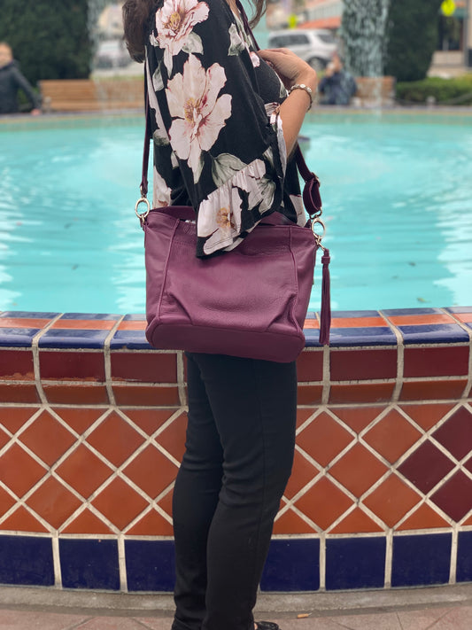 Petite Harlow Purple Leather Bag — Made in Los Angeles | Shoulder & Crossbody