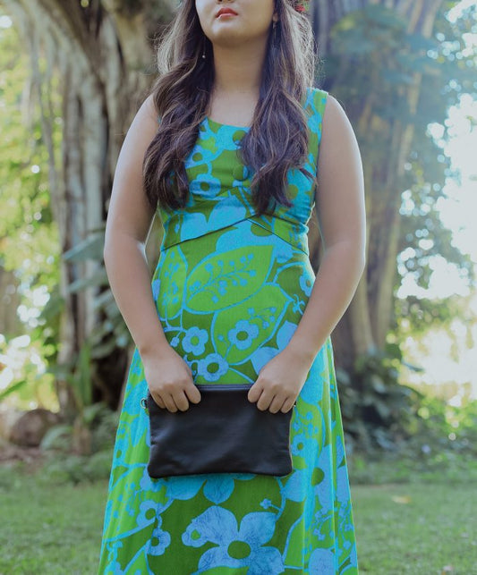 Pikake Mini Black Leather Bag — Made in Hawai‘i | Adjustable & Convertible